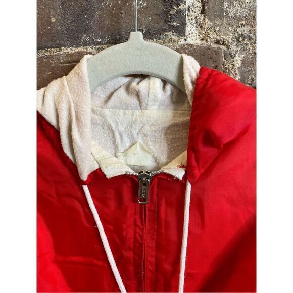 Vintage Toddler Windbreaker Jacket Red/White with Puppy and Bone 2T - Picture 4 of 13